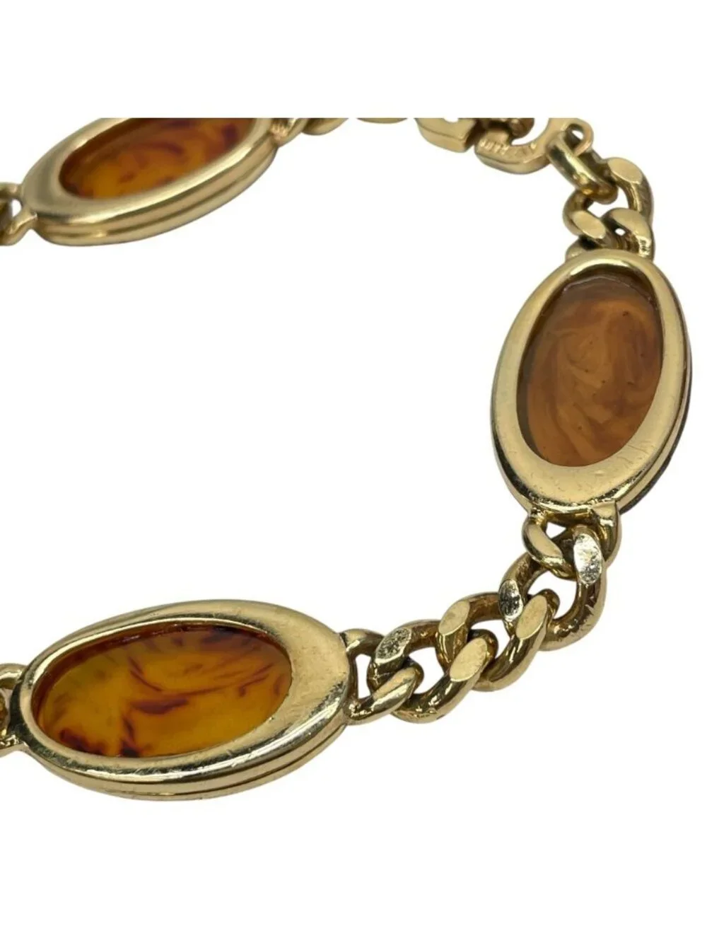 Dior Vintage Bracelet Amber Metal Gold